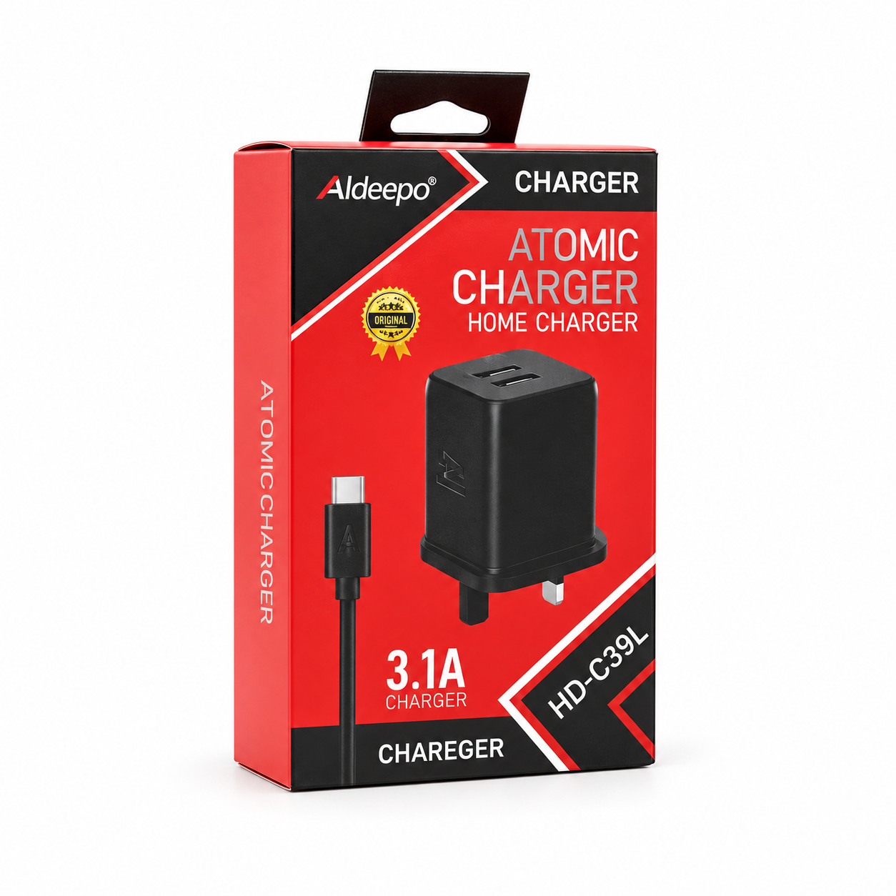 Aldeepo 65W USB-C adapter and cable product view